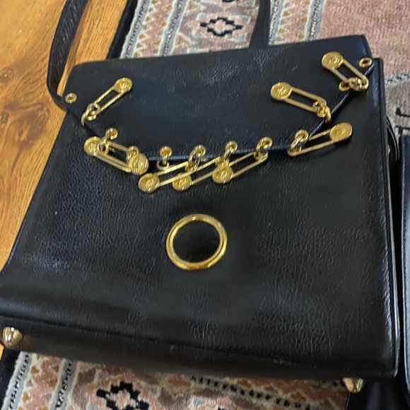 RARE VINTAGE VERSACE SAFETY PIN LEATHER BAG PURSE. ALSO MORE BAGS FOR SALE. - Picture 2 of 2